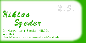 miklos szeder business card